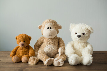 Various stuffed animal toys are a symbol of friendship