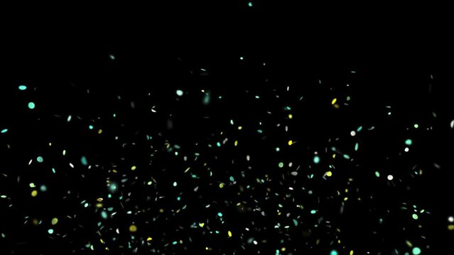 Falling Colorful Confetti Particles with black png background. High resolution and Quality in the preview video may not be good because of very low size and Resolution. More elements in our portfolio.