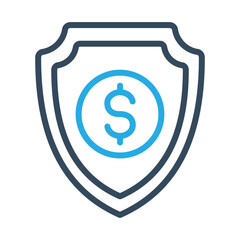Dollar Shield Vector Icon which is suitable for commercial work and easily modify or edit it

