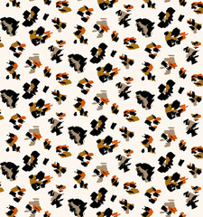 Seamless leopard pattern, animal print.