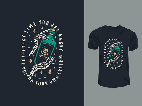 Poison bottle vintage tattoo t-shirt design