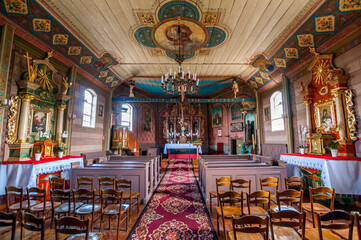 Fototapeta na wymiar Wooden Church of the Holy Trinity. Kucharki, Greater Poland Voivodeship, Poland