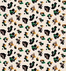 Seamless leopard pattern, animal print.