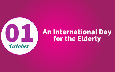 Happy An International Day for the Elderly, october 01. Calendar of october Retro Text Effect