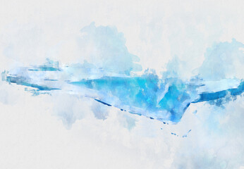 Blue abstract watercolor texture background. Moderm art Painted watercolor background