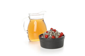 Concept of Orthodox Christmas food, Kutya, isolated on white background