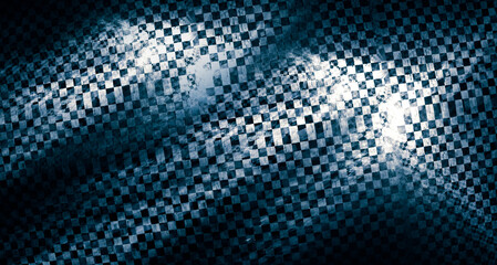 Silvery geometric pattern on a dark background. There is a stylization in grunge - exposure and slight graininess of the image