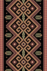 Geometric seamless ornaments for textiles, ceramics, wallpaper, web cards, ethnic patterns, border ornaments, design, native motifs, ornaments in brown shade on black background