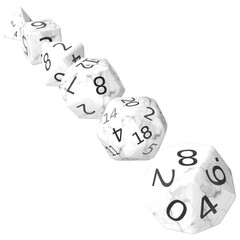 3d rendering illustration of a set of rpg dice