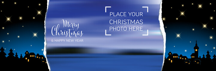 Christmas banner social media header template with place for your photo