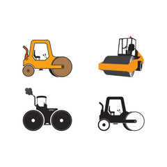heavy equipment or asphalt road compactor vehicle icon