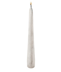 Watercolour candle isolated on a transparent background. Beauty, spa candles. Watercolour hand painted candles for wedding. Grey candle. Draw of candles.