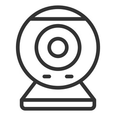 Surveillance camera - icon, illustration on white background, outline style