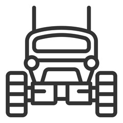 Robotic lunar rover - icon, illustration on white background, outline style