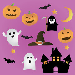 할로윈 파티 디자인에 사용되는 캐릭터 일러스트