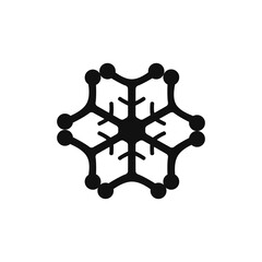 Snowflake icon flat design illustration