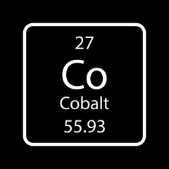 Cobalt symbol. Chemical element of the periodic table. Vector illustration.