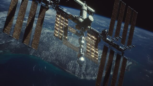International Space Station. Elements of this image furnished by NASA