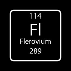 Flerovium symbol. Chemical element of the periodic table. Vector illustration.