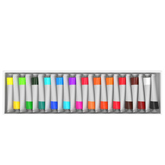 Obraz premium 3d rendering illustration of an acrylic paint tubes set