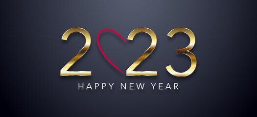 Fototapeta na wymiar Happy New Year 2023 Greeting Card