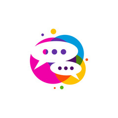 Colorful Chat Logo Template, Creative Chat logo design vector