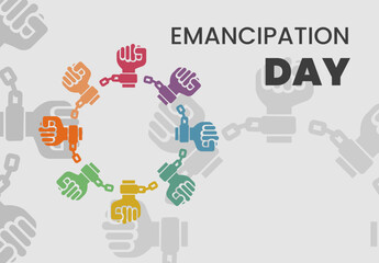 Illustration vector graphic of happy emancipation day. Good for poster.