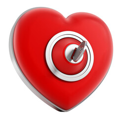 Fototapeta premium Locked heart on transparent background