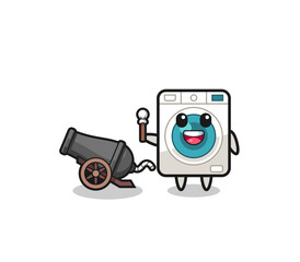 cute washing machine shoot using cannon