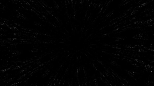 Black and white kaleidoscope hyper zoom animation. 2D rendering abstract background