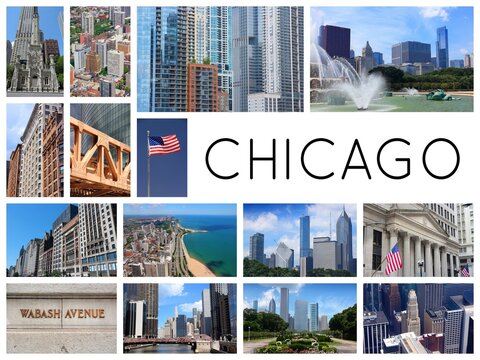 Chicago city photo collage