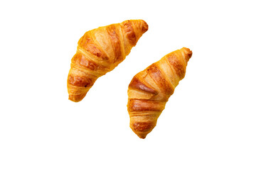 Two croissants. Transparent.