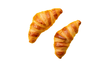 Two croissants. Transparent.