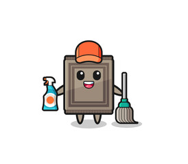 cute carpet character as cleaning services mascot