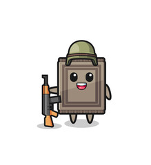 cute carpet mascot as a soldier