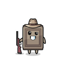 carpet hunter mascot holding a gun