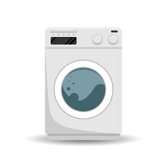 Digital modern washing machine on isolated background, Vector illustration.