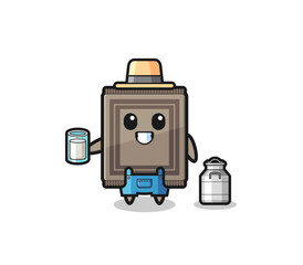 Fototapeta premium carpet cartoon as the dairy farmer