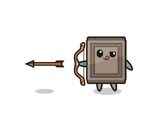 illustration of carpet character doing archery