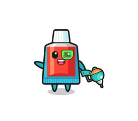 toothpaste cartoon as future warrior mascot