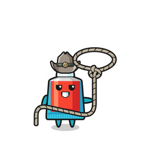 the toothpaste cowboy with lasso rope