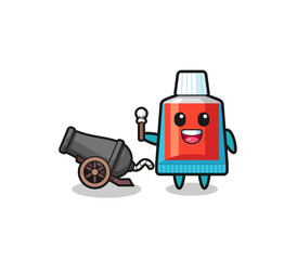 cute toothpaste shoot using cannon