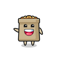 happy wheat sack cute mascot character