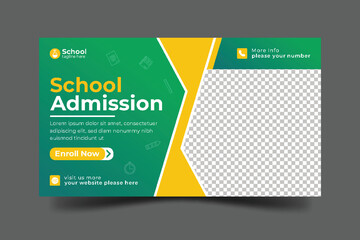 
School education admission web banner social media post & back to school template and web banner