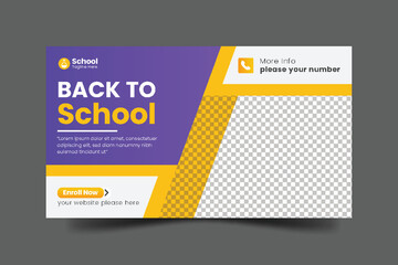 
School education admission web banner social media post & back to school template and web banner