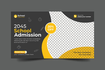
School education admission web banner social media post & back to school template and web banner