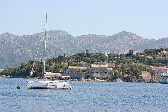 &Icirc;le de Lopud, archipel des Elaphites, r&eacute;gion de Dubrovnik (Croatie)