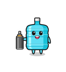 the cute gallon water bottle as a graffiti bomber