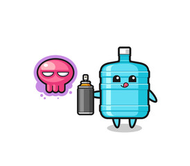 gallon water bottle cartoon make a graffiti with a spray paint