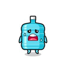 the fatigue cartoon of gallon water bottle